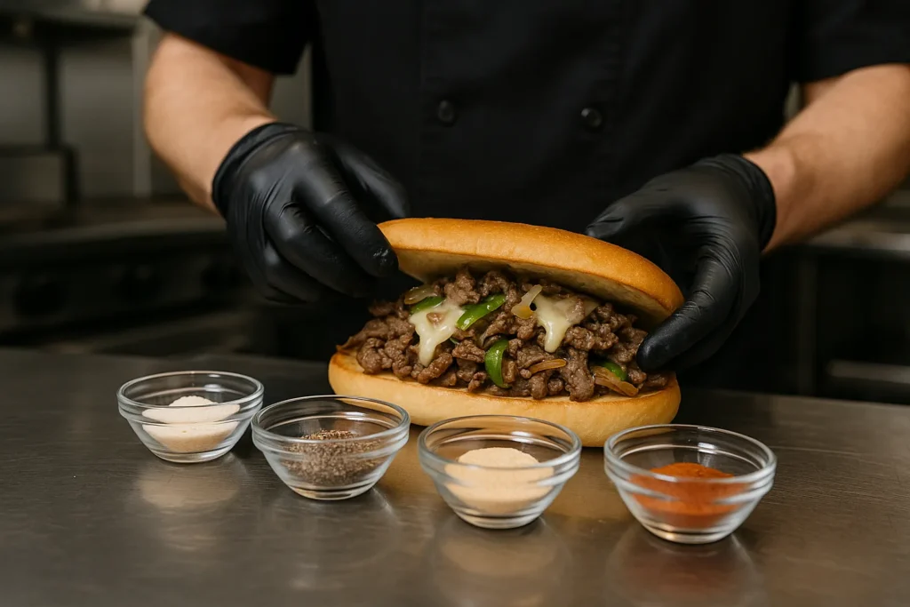 authentic Philly cheesesteak